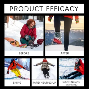 Detail view of thermal skiing insoles efficacy showing rapid heating and soothing warmth