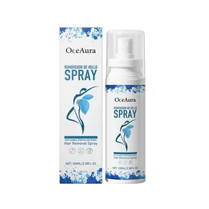 OceAura spray depilatorio 100ml para piel suave con fórmula suave y envase azul