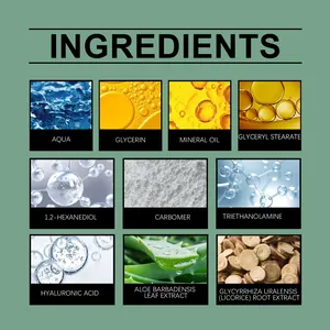 Gedetailleerd overzicht van ingrediënten voor haarverzorging met aloë en hyaluronzuur