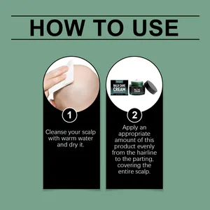Hoe Hoegoa bald care cream te gebruiken: hoofdhuid reinigen en crème aanbrengen.