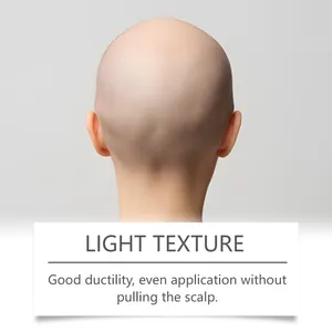 Detail van hoofdhuidmassagecrème met lichte textuur en gelijkmatige applicatie.