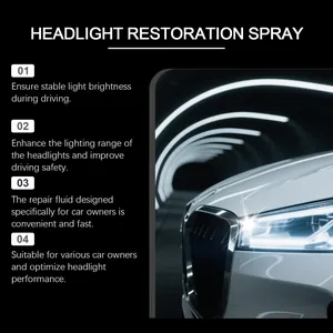 Detalle de faro de coche brillante tras aplicar spray de restauración de faros