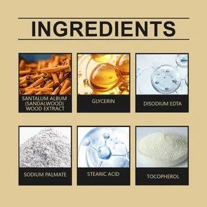 Lista detallada de ingredientes naturales del jabón de afeitar con sándalo puro
