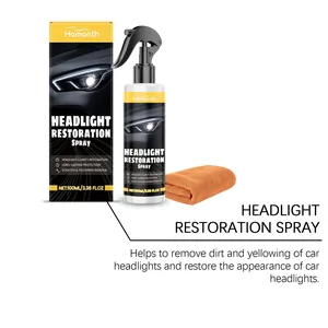 Kit profesional Homonth para restaurar faros de coche con líquido limpiador y paño