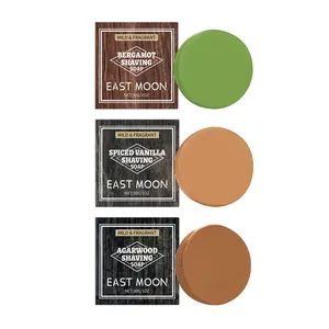 Set de 3 jabones de afeitar East Moon para hombre con aromas a bergamota y vainilla