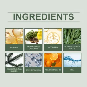 Infographie détaillée montrant les ingrédients naturels des huiles essentielles et soins