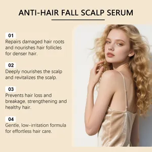 Anti-hair fall scalp serum benefits showing nourished hair with a blonde model.