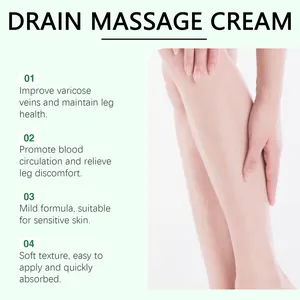 Détails montrant les bienfaits de la crème de massage pour les varices et la peau