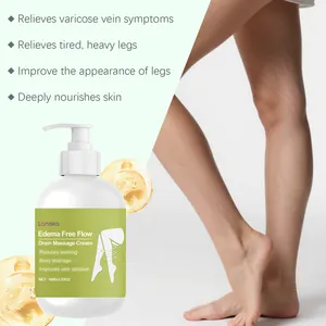 Crème de massage Laniska pour soulager les varices et l'oedème en flacon pompe blanc.