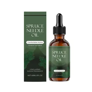 Huile essentielle d'épicéa 60ml naturelle en flacon compte-gouttes brun avec boîte verte
