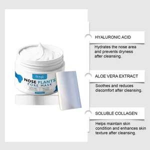 Détails des ingrédients du masque nez Hoygi: acide hyaluronique, aloès et collagène.