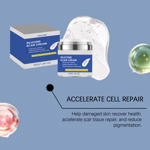 Silicone scar cream detail showing smooth gel texture for skin cell repair and health