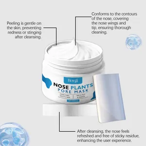 Crème masque Hoygi Nose Plants avec bandes nasales pour un nettoyage des pores en profondeur.