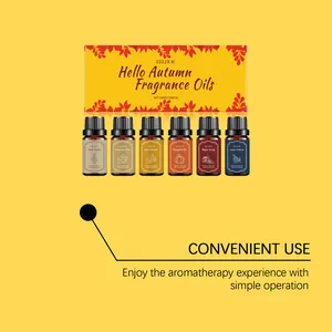 EELHOE autumn fragrance oils set featuring six seasonal scents in 10ml bottles