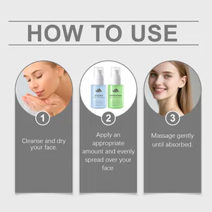 Guida all'applicazione passo dopo passo per il siero viso HANCHOBIT nutriente e idratante.