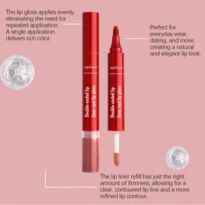 Crayon à lèvres et gloss 2-en-1 rouge orangé pour des lèvres dessinées