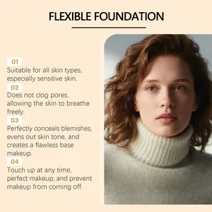 Close-up showing benefits of lightweight matte foundation for a flawless skin finish