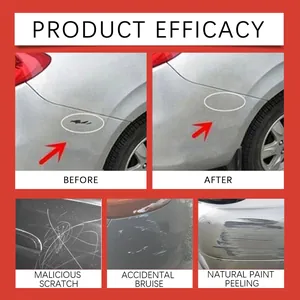 Vorher-Nachher-Effekt des Auto-Kratzer-Reparaturstifts bei verschiedenen Lackschäden
