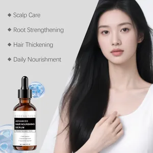 Sérum capillaire nourrissant au romarin pour cuir chevelu avec modèle cheveux longs
