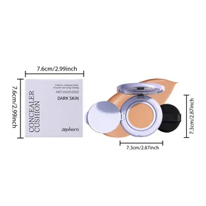 Dimensions du coussin anti-cernes violet Zephoco pour peau foncée, poids net de 15g