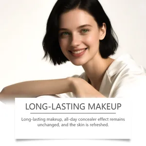 Gros plan d'un modèle montrant un maquillage naturel longue tenue avec anticerne