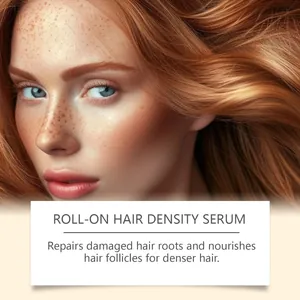 Macro view of vibrant red hair emphasizing results of hair density serum.