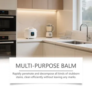 Baume nettoyant multi-usage efficace pour appareils de cuisine et taches tenaces.