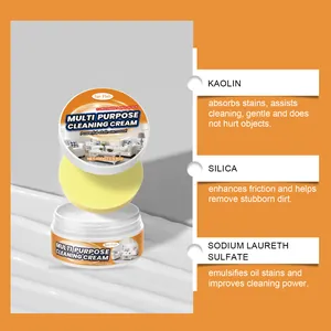 Détails des ingrédients de la pâte nettoyante multi-usage Jue Fish avec kaolin et silice