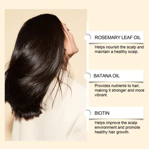 Detailed view of shiny hair showing rosemary leaf oil and batana oil benefits