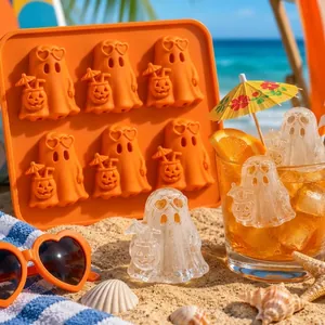 Moule à glaçons en silicone fantôme à 6 cavités pour les fêtes de plage d'Halloween