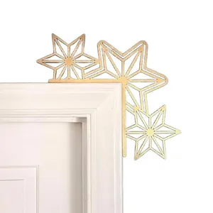 Elegant Christmas wooden star door corner decoration for festive holiday home decor