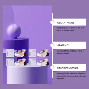 Détail des ingrédients du zephoco Concealer Cushion et des quatre teintes de peau
