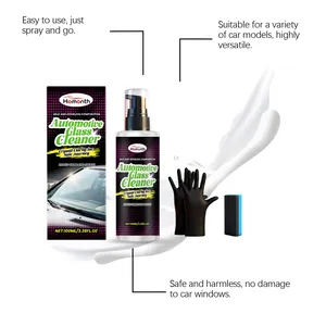 Kit de nettoyage vitres voiture HOMONTH avec spray 100ml, éponge et gants noirs