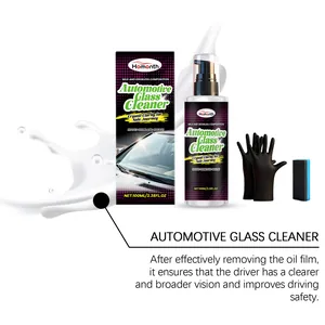 Kit nettoyant vitres voiture Homonth avec spray, éponge et gants pour éliminer le film d'huile