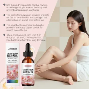 Aceite esencial nutritivo de flor de cerezo para cuerpo y cabello botella de 30ml
