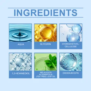 Detailed ingredient list of nail care patch including tea tree oil and glycerin.