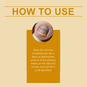 Instructional guide for applying nail care treatment liquid with macro view of the nail area