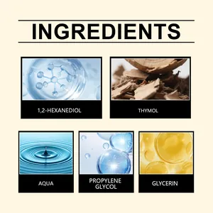 Liste détaillée des ingrédients du parfum vanille incluant Aqua, Glycérine et Thymol.