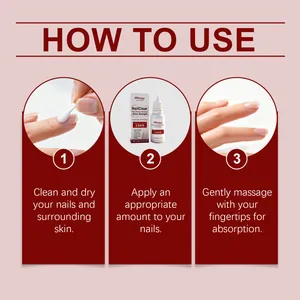 Anwendung der South Moon Nagelpflege: reinigen, auftragen und für Absorption massieren.