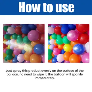 Guide d'utilisation du spray brillant pour ballons avec effet étincelant avant-après