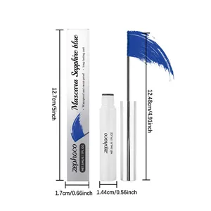 Vue détaillée du mascara bleu ZEPHOCO avec dimensions précises affichées