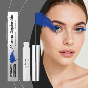 Mascara bleu saphir Zephoco pour l'allongement et la courbure, formule waterproof