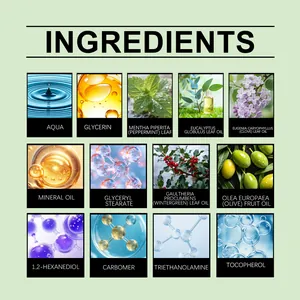 Infografía de ingredientes naturales para la crema de masaje de pecho OCEAURA hidratante
