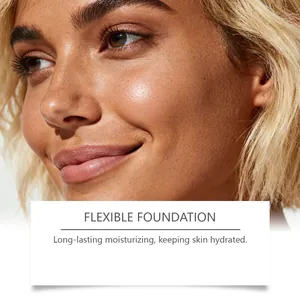 Close-up of radiant skin effect after applying moisturizing foundation for deep skin tones