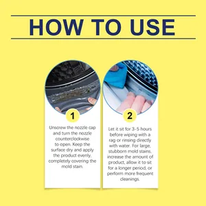 Instructions étape par étape pour appliquer le gel nettoyant anti-moisissure sur les joints.