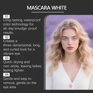 Mascara blanc avec formule imperméable pour un maquillage des yeux éclatant et durable