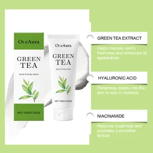 OceAura green tea hand & body lotion with hyaluronic acid and niacinamide for moisture