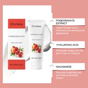 Detail der Granatapfel-Körperlotion mit den Inhaltsstoffen Niacinamid und Hyaluronsäure