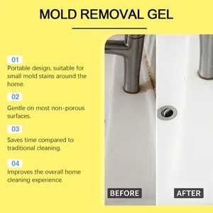 Comparaison avant et après du gel nettoyant anti-moisissure sur un robinet de salle de bain