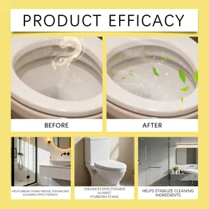 Infographic over effectiviteit van citroen toiletverfrisser spray met voor en na beeld